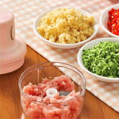 Electric Garlic Chopper, Pink USB Charging Wireless Food Mini Portable Veggie Garlic Grinder Masher Onion Cordless Blender Processor Crusher for Ginger, Chili, Fruit, Meat, Spices, Beans, etc (250ml)