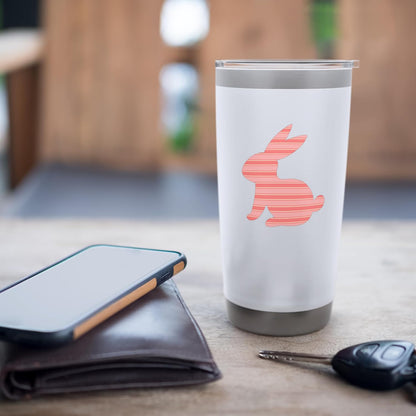 Cute Peach Red Pink Minimalist Horizontal Striped Pattern Stainless Steel Insulated Tumbler