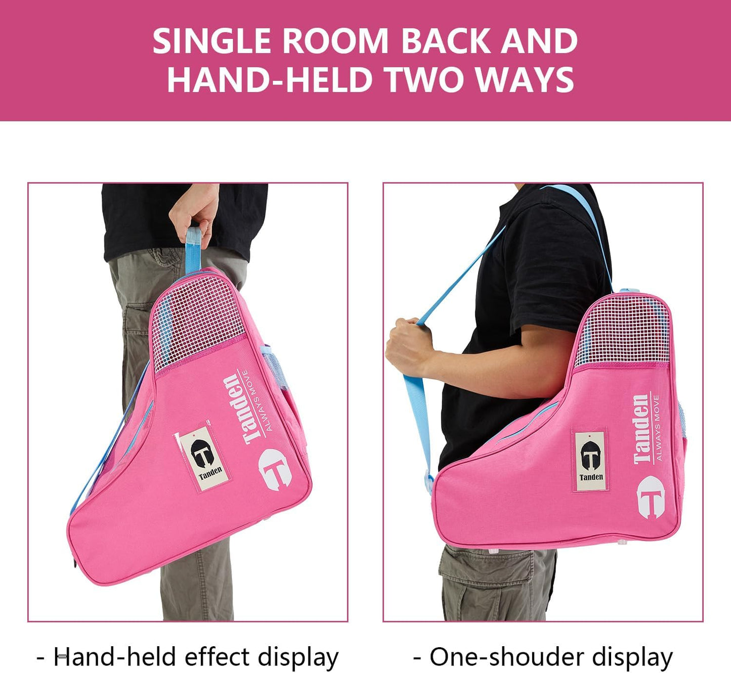 Tanden Roller Skate Bag Ice Skate Bag for Kids and Adult, Roller Blade Bag Figure Ice Skating Bag to Carry Ice Skates Inline Skate Bag