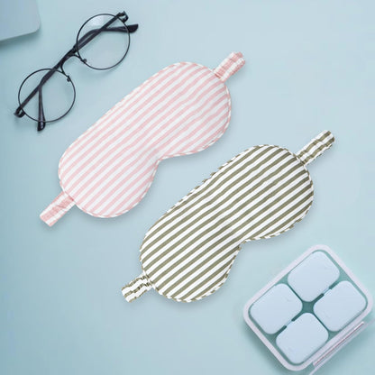 HBHLFZ Sleep Mask 2 Pack - Bamboo Viscose Fiber Sleeping Eye Mask - with Elastic Band/Headband - Comfort Sleeping Shade - for Nighttime Sleeping, Traveling & Napping（Pink，Green）