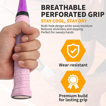 2 Pcs Tennis Racket Grip Tape, Badminton Grip Tape, Anti-Slip, Absorbent, Breathable Racket Overgrip Tape