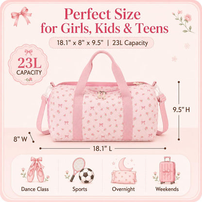 BTOOP Duffle Bag for Gym Sports Women Girls Workout Travel Bag Weekender with Shoe Compartment and Wet Pocket