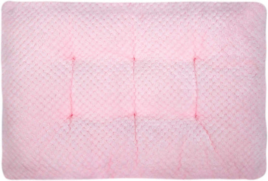 WONDER MIRACLE Fuzzy Deluxe Pet Beds, Super Plush Dog or Cat Beds Ideal for Dog Crates, Machine Wash & Dryer Friendly (15" x 23", S-Baby Pink)