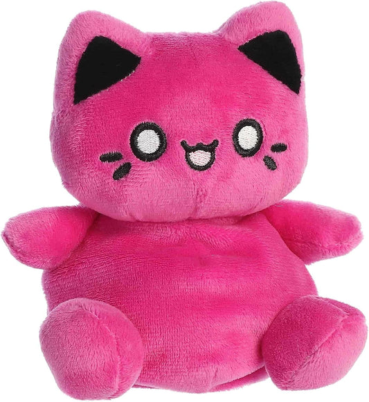 Aurora® Enchanting Tasty Peach® Meowchi Palm Pals™ Stuffed Animal - Bright & Colorful Design for Room Decor - Perfect for Adults, Kids, and Birthdays - Cosmic Purple 5 Inches