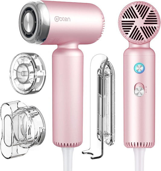 Mini Hair Dryer, High-Speed Blow Dryer with 110,000RPM Brushless Motor, Magnetic Diffuser, Negative Ionic Technology for Fast Drying, Compact & Lightweight for Home & Travel (Pink)