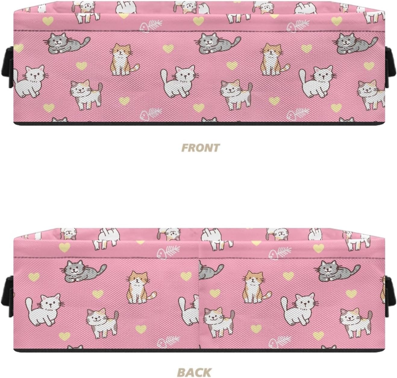 Cute Cat Toilet Paper Storage Basket for Shelf,Heart Toilet Paper Organizer for Bathroom Pink Toilet Paper Bin with Handle for Bedroom Toilet Paper Caddy for Living Room