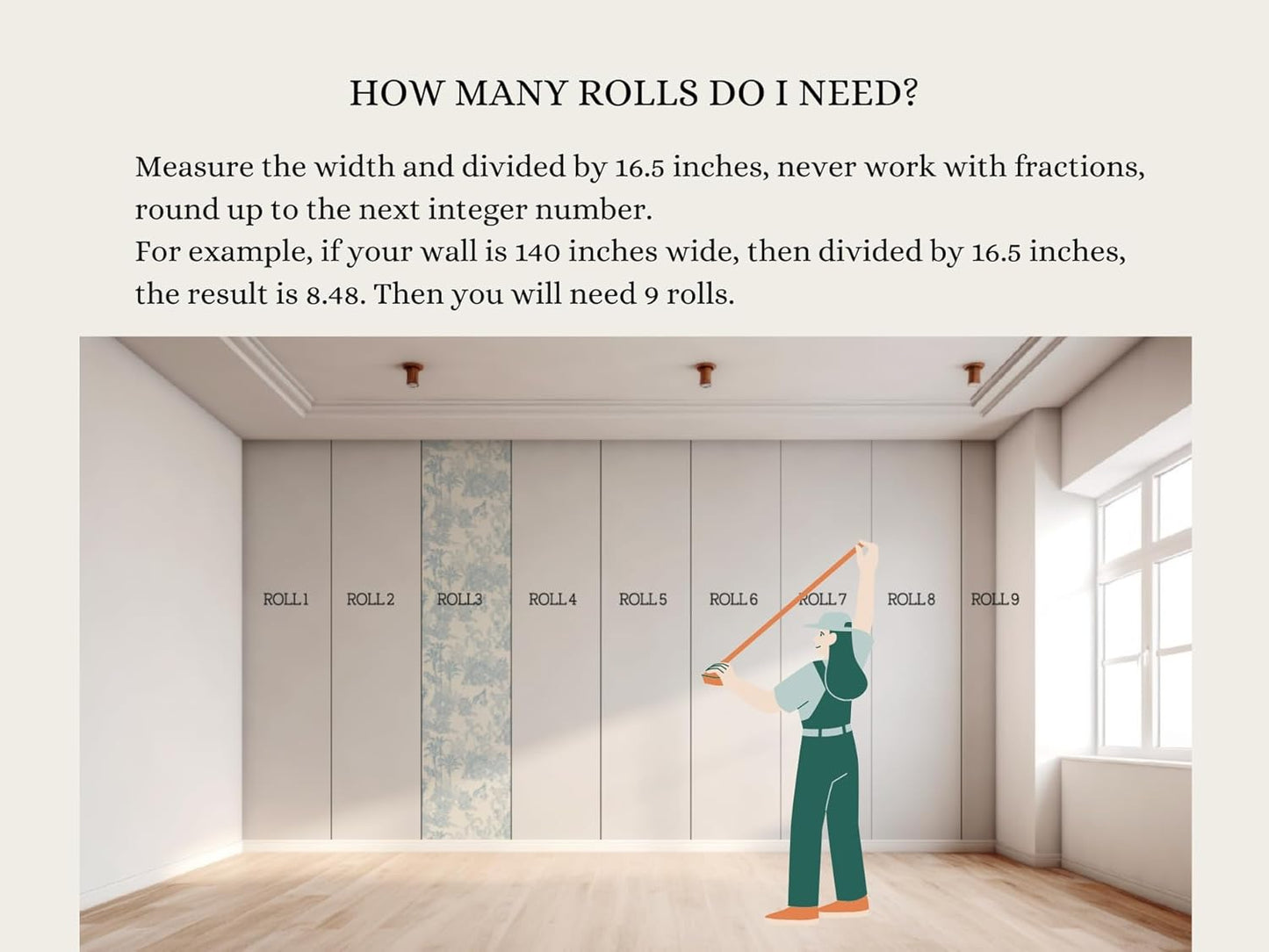 RollsRolla Green Stripe Peel and Stick Wallpaper Featuring Pink Floral, Vintage Farmhouse Inspired Renter Friendly Wallpaper, Cute and Whimsical Style for Girls Room, Bathroom, Laundry Room