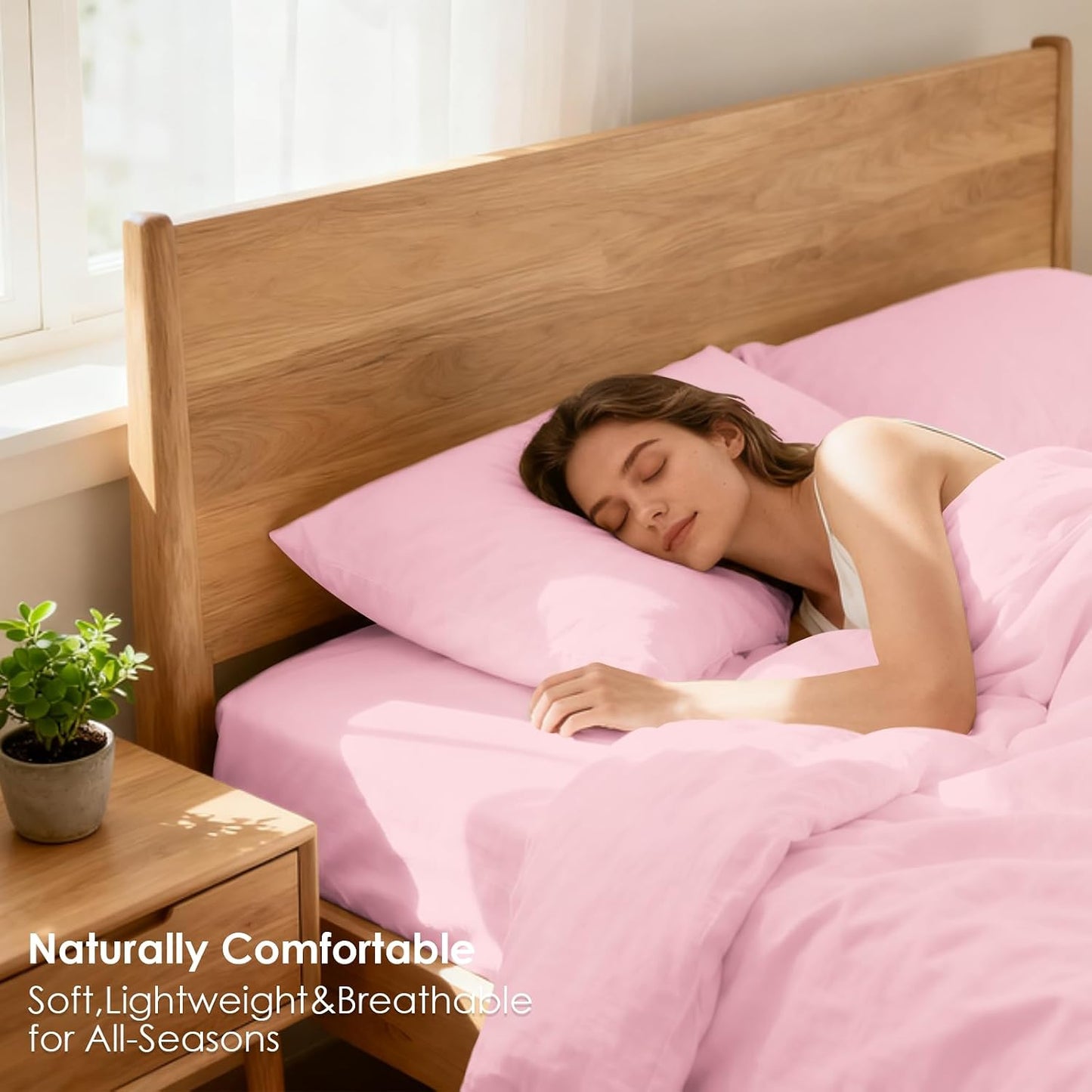 CozySmile King Size Sheet Set - Luxury 4 Piece Silky Soft & Breathable Cooling Sheets for King Size Bed, 16" Deep Pocket Easy Care Bed Sheet Set Wrinkle Free Bedding Sheet and Pillowcase Set, Pink