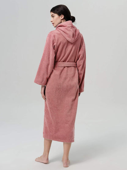SIORO Hooded Terry Cloth Robes for Women, Absorbent Cotton Bathrobe with Pockets, Towel Robe for After Shower Spa Hotel