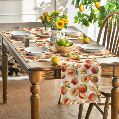 Artoid Mode Peach Fruit Summer Placemats Set of 4, 12x18 Inch Seasonal Spring Holiday Table Mats for Party Kitchen Dining Decoration