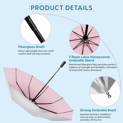 ZOMAKE UV Umbrella for Sun Protection UPF 50+,43/46 Inch Travel Compact Sun Umbrellas UV Blocking Small Auto Open Portable for Walking