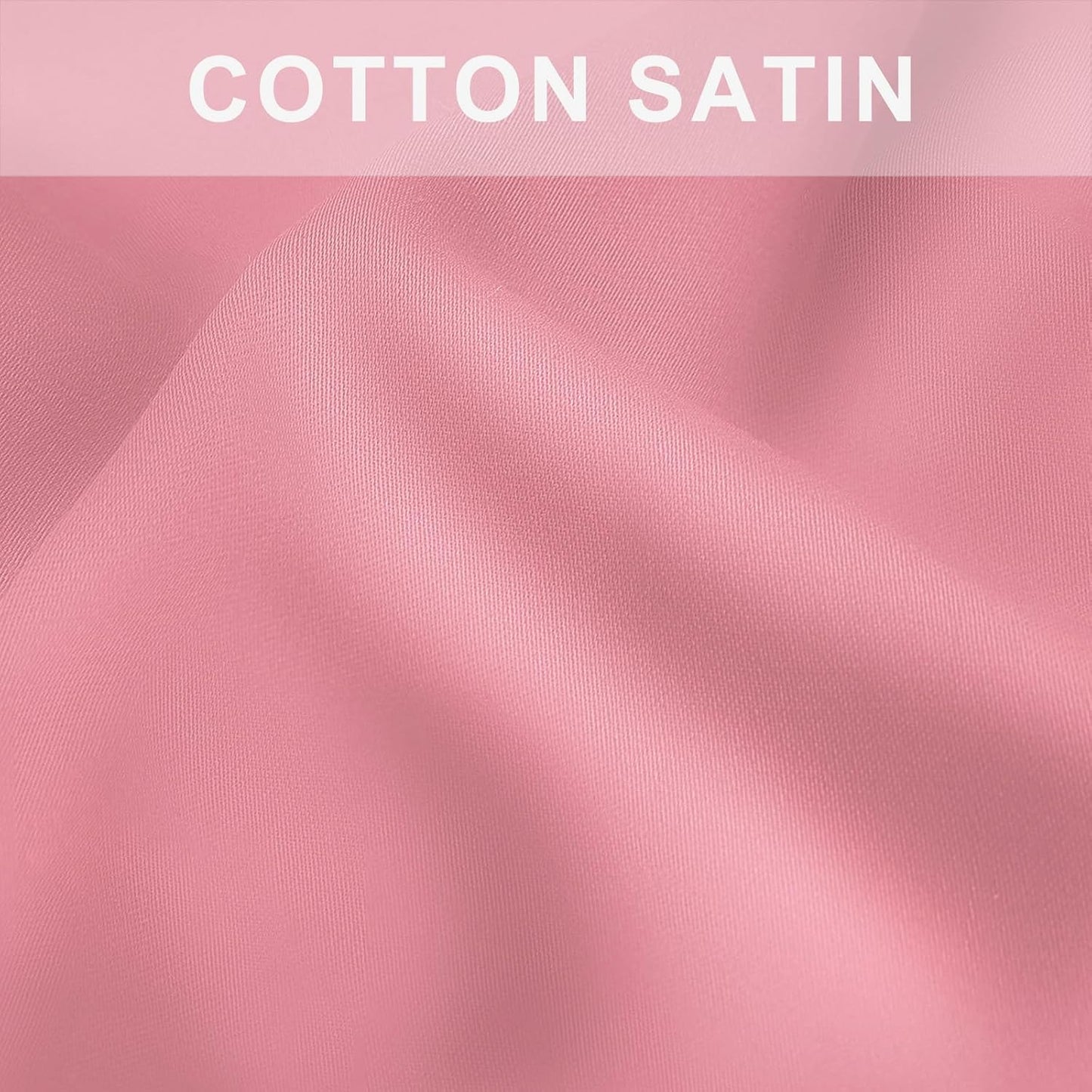 Lirex Standard Size Pillow Cases Set of 2, 100% Cotton Sateen, Breathable, Cooling, Soft for Quality Sleep, Pillow Covers with Envelope Closure, 20" x 26", Mauve Pink