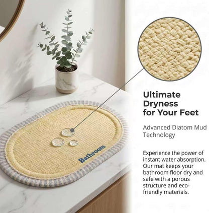 Diatomite Absorbent Bath Mat, Exclusive for Bathroom, Quick-Drying, Stain Resistant & Easy to Rinse Clean (Peach Pink, 24"×35" Premium)