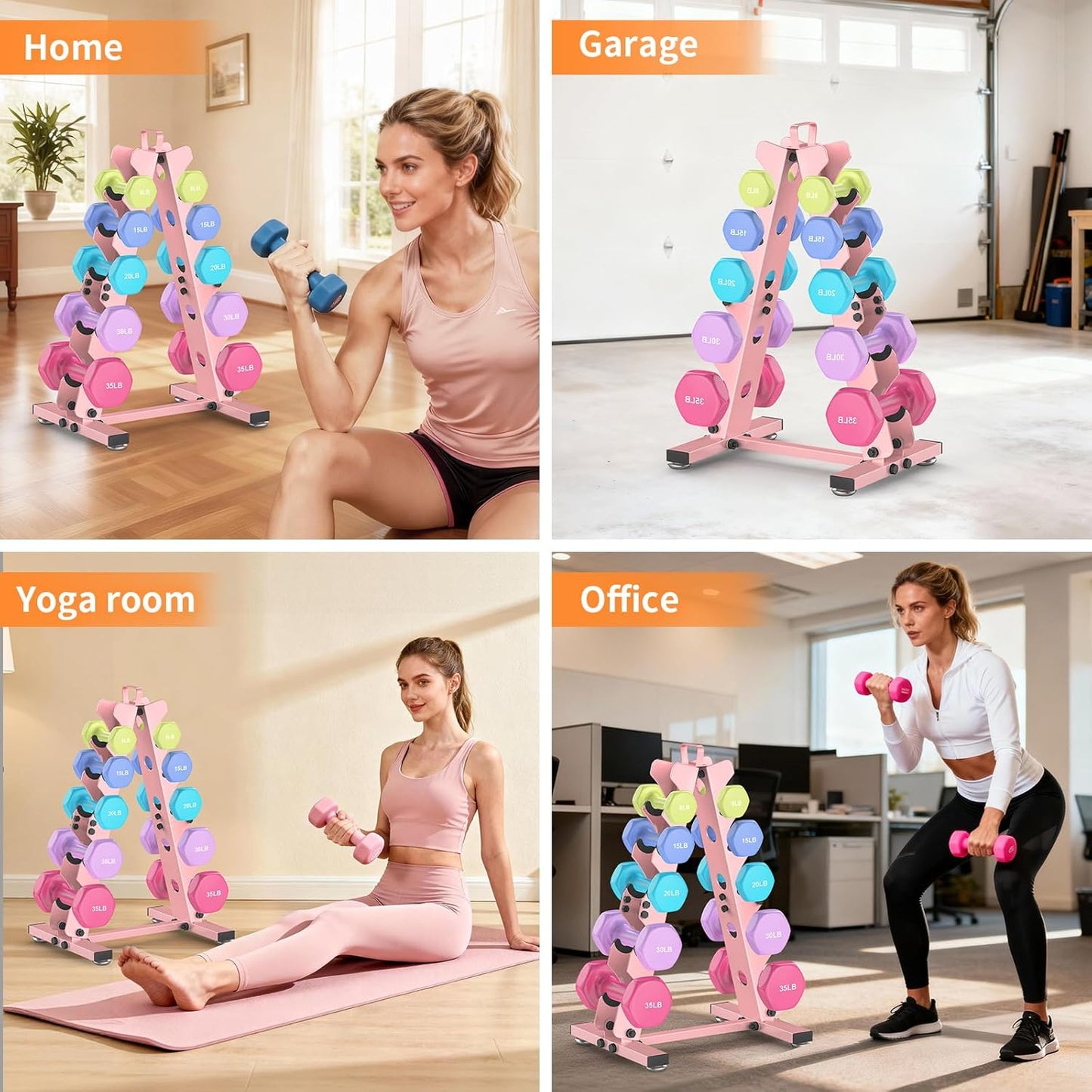 TomCare 6-Tier|5-Tier|4-Tier|2-Tier Dumbbell Rack Stand Only, Weight Rack for Home Gym Storage Stand for Weights Metal Weight Stand Dumbbell Holder (Dumbells not Included)