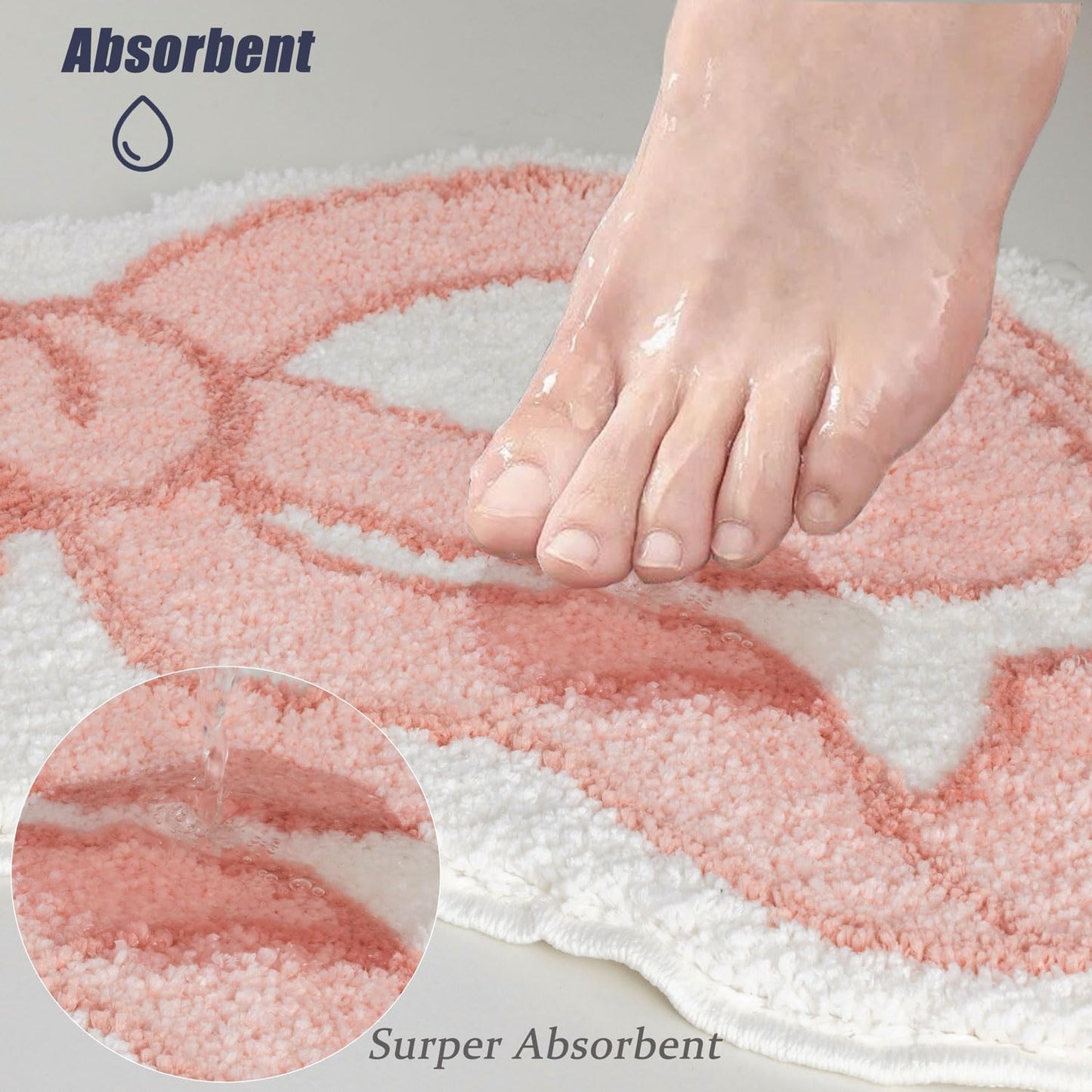 Coquette Bow Rug Pink Bath Mat Bathroom Rugs, Non Slip Cute Bath Rugs Microfiber Plush Bow Decor, Small Preppy Room Decor Washable Absorbent Girl’s Bedside Rug for Bathtub Sink 26"x18"