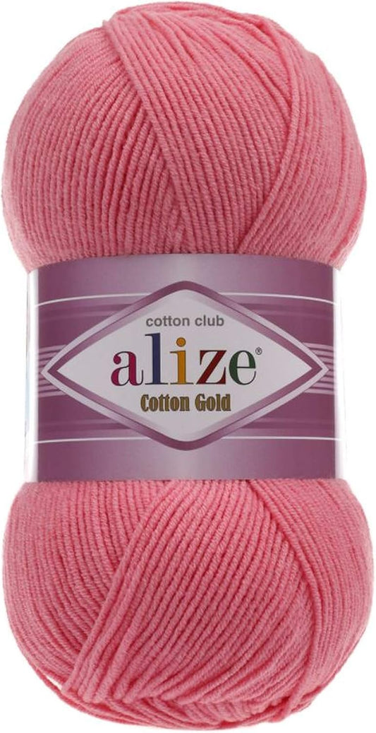 55% Cotton 45% Acrylic Alize Cotton Gold Yarn 1 Skein/Ball 100 gr 360 yds (33-Candy Pink)