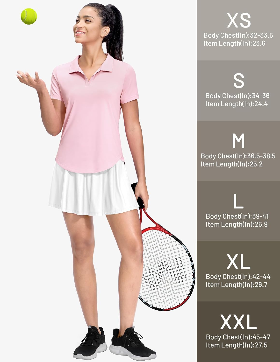 MIER Polo Shirts for Women V Neck Short Sleeve Golf Tennis Shirts Quick Dry Soft UPF 50+ Collared Active Tops, Lightweight