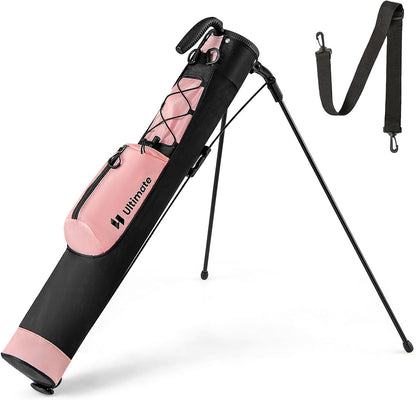 ULTIMATE Golf Stand Bag, Lightweight Sunday Golf Bag w/2 Way Top Dividers, Pocket & Bottle Holder, Pitch n Putt Small Golf Bag for Driving Range, Par 3, Executive Courses
