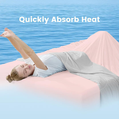 Cozy Bliss Cooling Comforter Queen Size, Cooling Blankets for Hot Sleepers and Night Sweats, Pink Gray Summer Comforter for Queen Size Bed, Breathable Soft Lightweight Silk Smooth