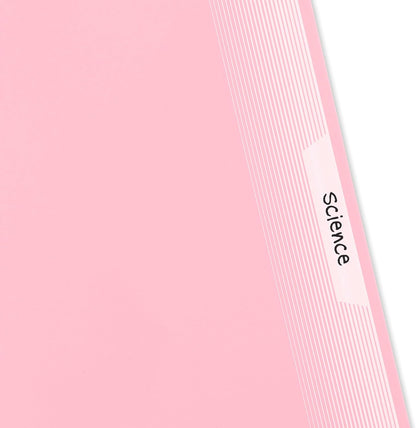 Mead Spiral Notebook, 1 Subject, Wide Ruled Paper, Plastic Cover, 8" x 10-1/2", 100 Sheets, Pastel Pink (930092B)