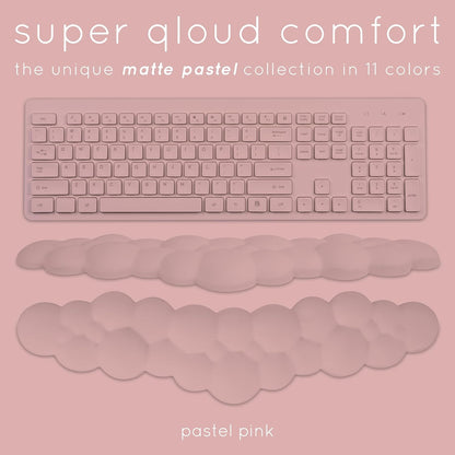 Pink Cloud Keyboard Wrist Rest – Create-ables Qloud Pink Wrist Rest for Computer Keyboard and Mouse, Ergonomic Memory Foam Wrist Pad with Non-Slip Base, Includes Cloud Mouse Pad