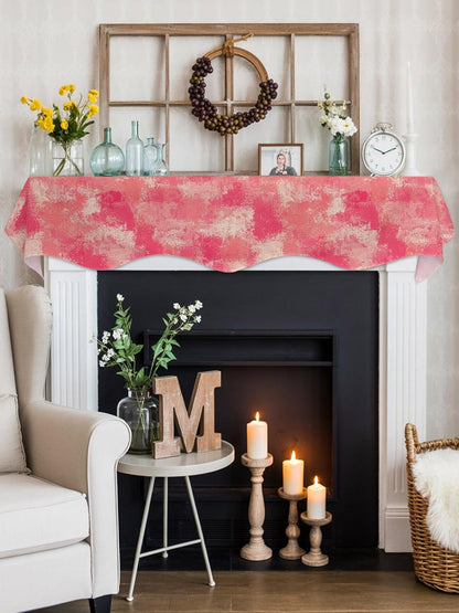 Pink Splatters Mantel f 70 x 17 Inch, Pink Rose Petals Fireplace Mantel f Mantle Cover Runner for Home Living Room Indoor Holiday Party Decor