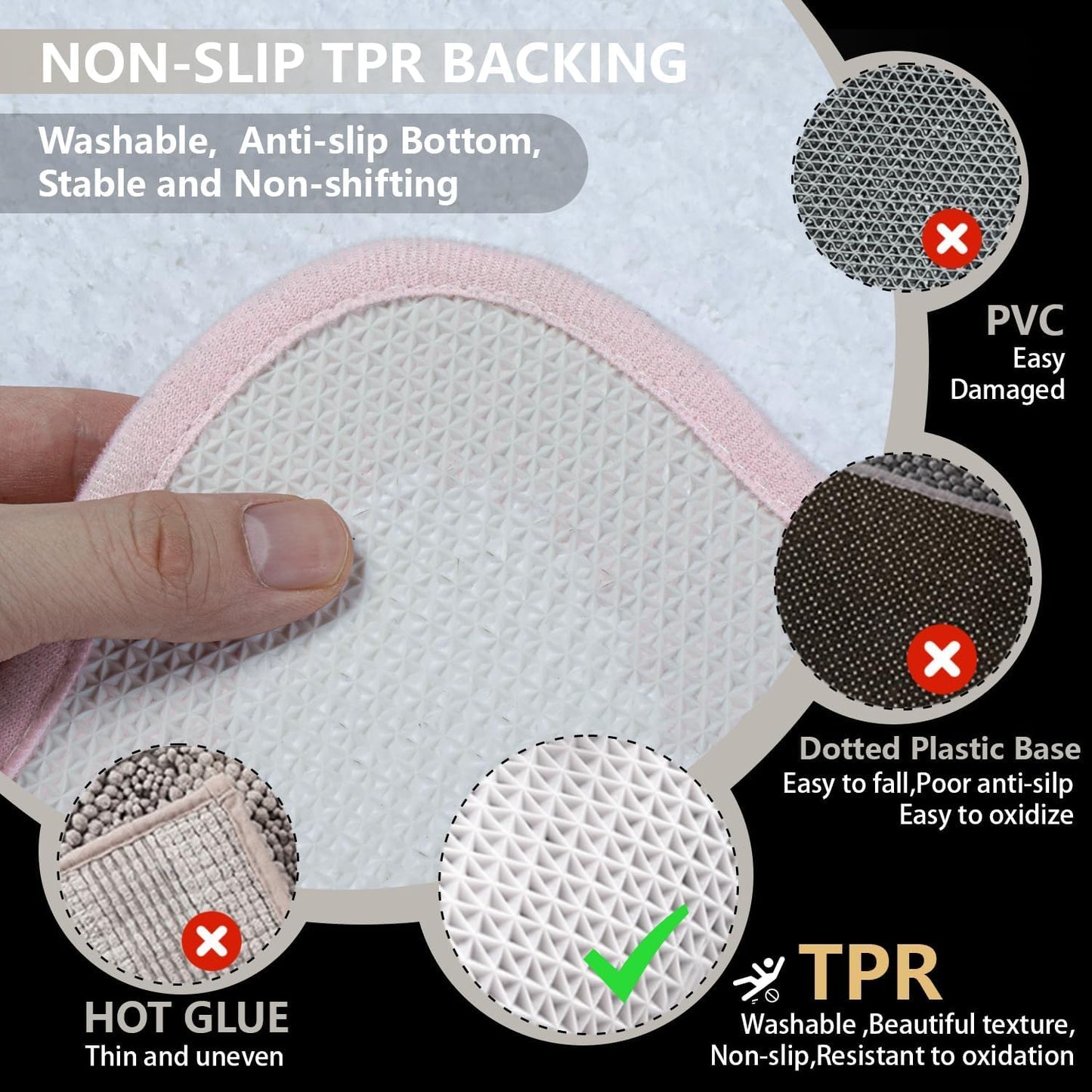Pink Bathroom Rugs Soft Non Slip Pink Bath Mat Irregular Shaped Scalloped Bath Mat for Preppy Bedroom Decor Aesthetic Luxury Microfiber Machine Washable Funky Cute Rug for Bedroom Tub Shower 16" x 24"