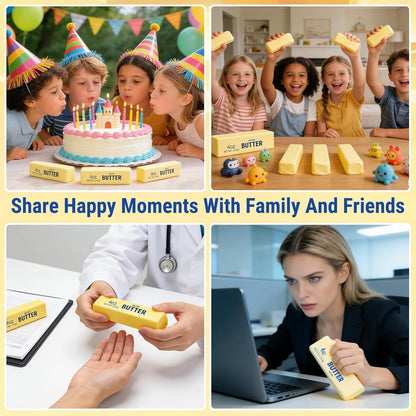 2 PCS Butter Squishy, Slow Rising Squishy Butter Stick New Giant Realistic Bread Slow Rising Stress Soft Sticky Squishies for Relaxation & Focus, Desk Gift(Yellow + Pink)