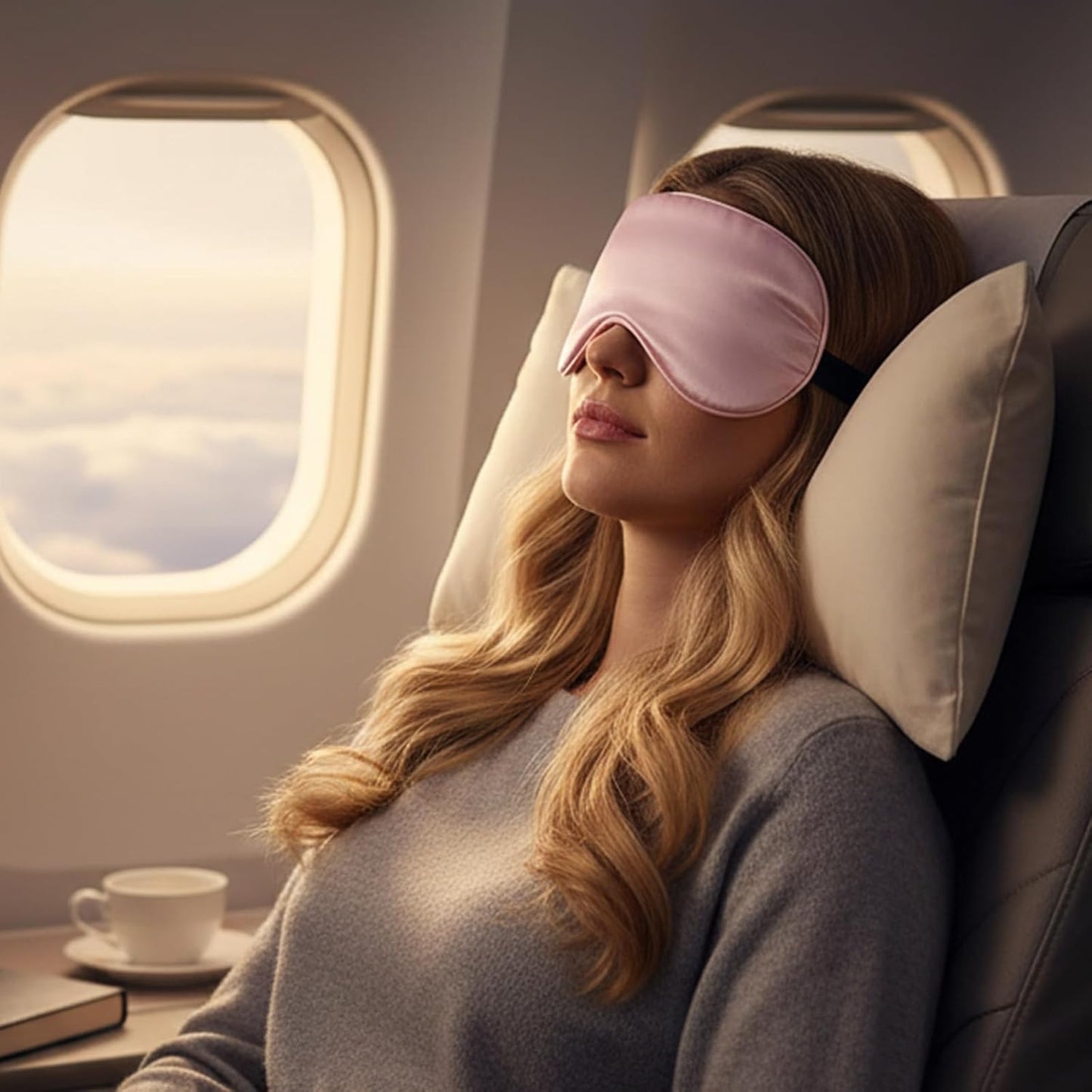 4 Pcs Pink Silk Sleep Mask for Sleeping with Adjustable Strap, Silk Eye Masks Satin Blackout Blindfold Sleep Eye Cover Comfortable Blindfold Eyeshade for Men&Women
