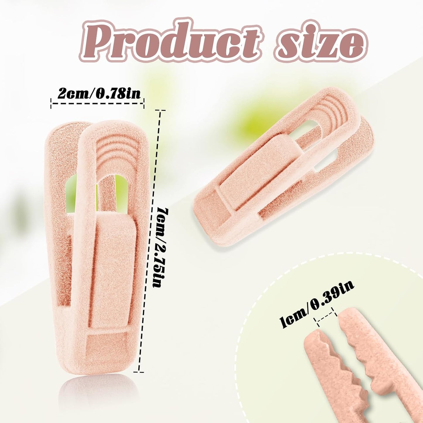 20 Pcs Velvet Hangers Clips, Non-Slip Clothes Hanger Clips Multi-Purpose Hanger Clips Strong Finger Flocked Clips for Pants Skirt Clothes Velvet Hanger (Pink)