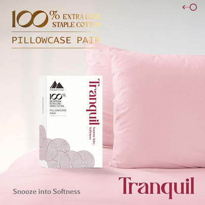Mayfair Linen Egyptian Cotton Pillow Case Queen Size - Luxury 800 Series High Thread Count Pillowcases Set of 2 (Blush), Soft Cooling & Breathable Hotel Quality Pillowcases - Tranquil Collection