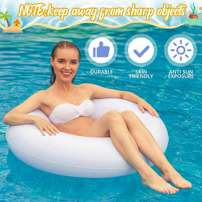 Arrowbash 8 Pcs 28 Inch Swimming Pool Floats for Adults, Inflatable Pool Float Tubes Bulk, Women & Men Swimming Ring Floaties for Beach Party Decoration River Lake Summer Vacation Holiday