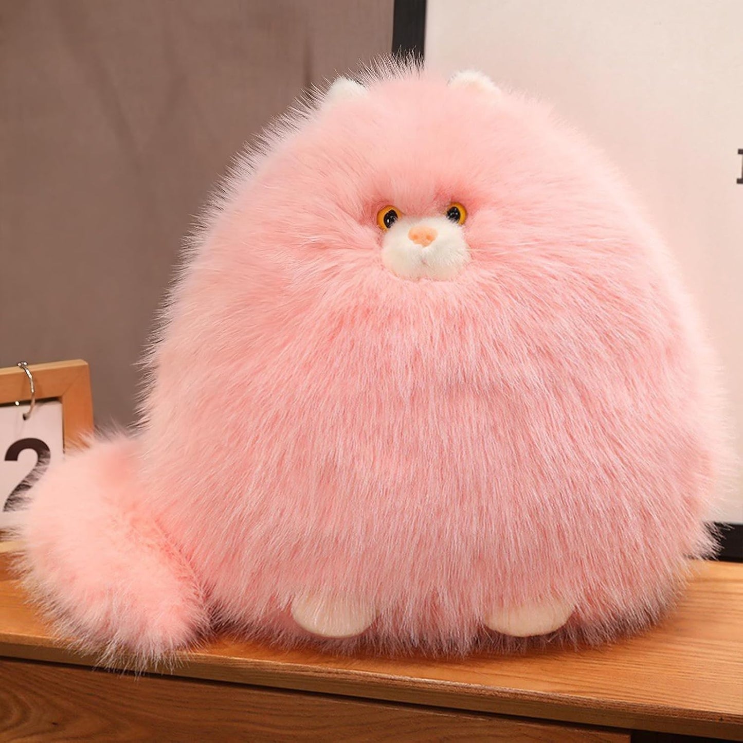PEACH CAT Fat Cat Stuffed Animal 11.8" Big Kitten Plushies Cute Plush Toys Birthday Gifts for Kids Pink