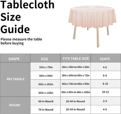 Easy-Going Faux Linen Waterproof Spill-Proof Tablecloth Stain Resistant Round Table Cloth Wrinkle Free Decorative Fabric for Kitchen, Dining, Party, Weddings, Restaurants (60 in-Round, Pink)