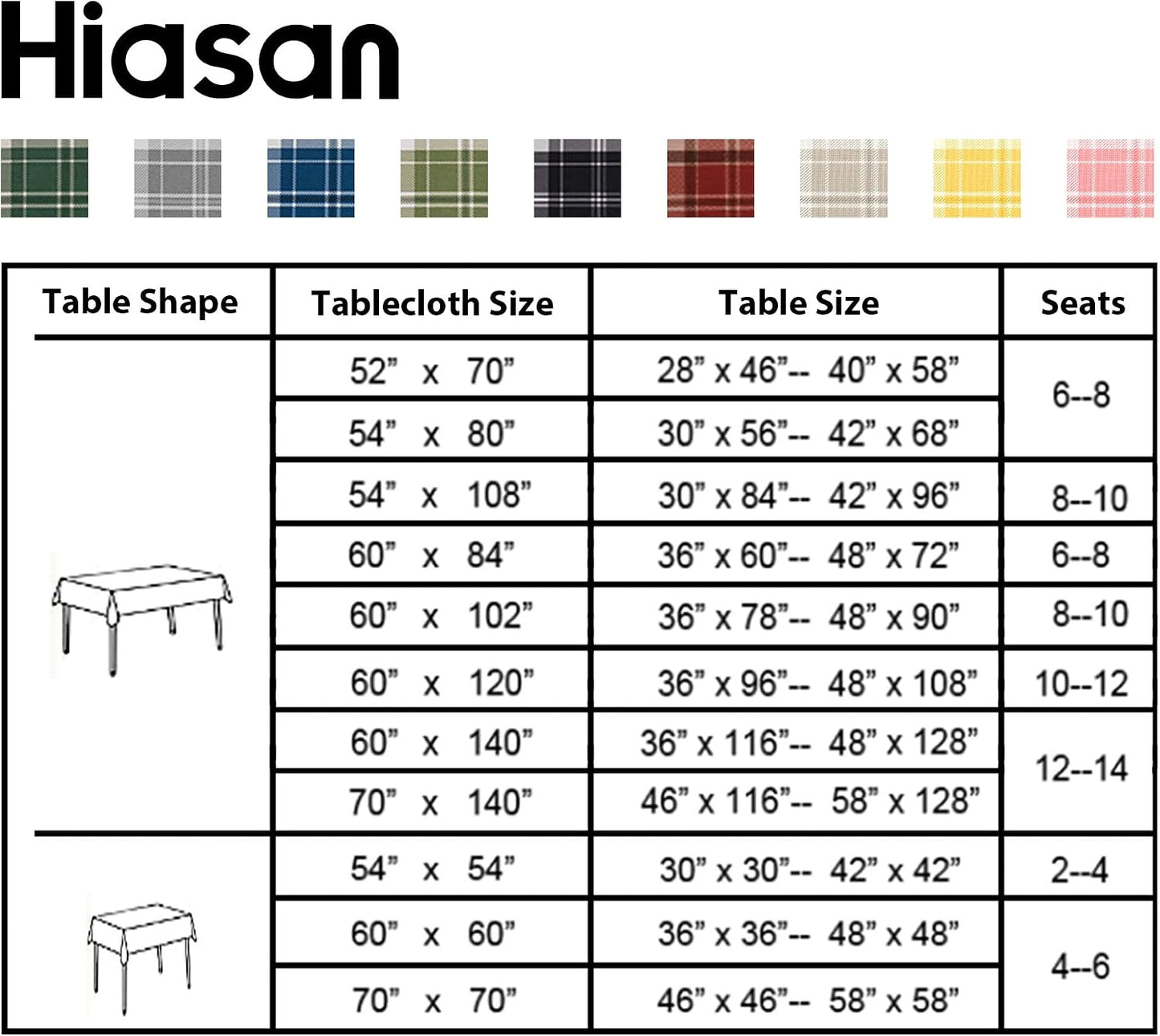 Hiasan Pink Square Gingham Tablecloth 54 x 54 Inch, Waterproof Checkered Tablecloth, Wrinkle Resistant Washable Wipeable Table Covers for Dinner Kitchen Picnic Wedding Party