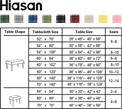 Hiasan Pink Square Gingham Tablecloth 54 x 54 Inch, Waterproof Checkered Tablecloth, Wrinkle Resistant Washable Wipeable Table Covers for Dinner Kitchen Picnic Wedding Party