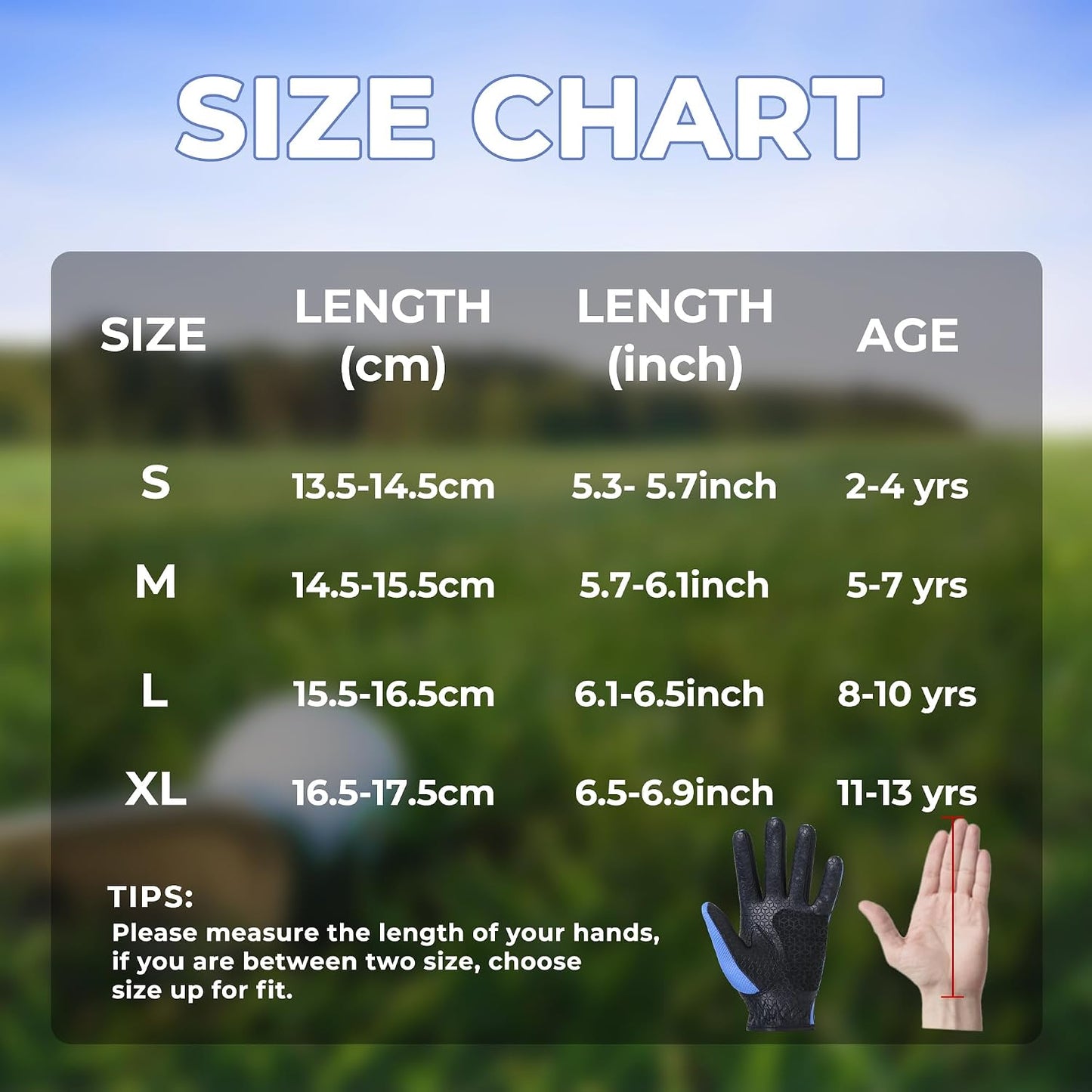AIGEVTURE Golf Gloves Kids Junior Toddlers Left Hand Children's Premium Youth Golf Gloves Boys Girls