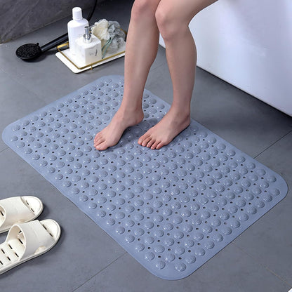 Non-Slip Bathtub Mat, Extra Soft PVC Shower Mat with Suction Cups, Machine Washable Bathroom Floor Mat for Tubs Home Kitchen Hotel，Pink，46x77cm