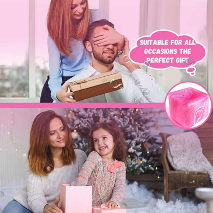 2.2 Inch Slow Rise Fidget Toys,Squishies Ice Cube Shape, Sensory Toy for Kids, Stress Relief Squeeze Balls, Easter Basket Stuffers for Boys Girl(Pink)