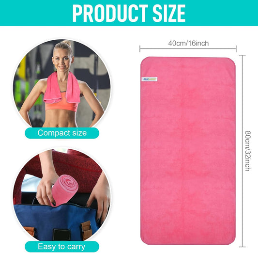 SINLAND Microfiber Gym Towels Super Absorbent Compact Travel Workout Towel Quick Dry Camping Sweat Towel for Sports Beach Swimming Backpacking Hiking and Yoga Men Women 16 Inch X 32 Inch