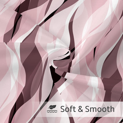 Litabel Pink Black Wavy Ombre Shower Curtain with Luxury Striped Design, Waterproof Quick-Dry Fabric, Modern Abstract Bathroom Curtain Set with 12 Hooks, 72x72 Inches