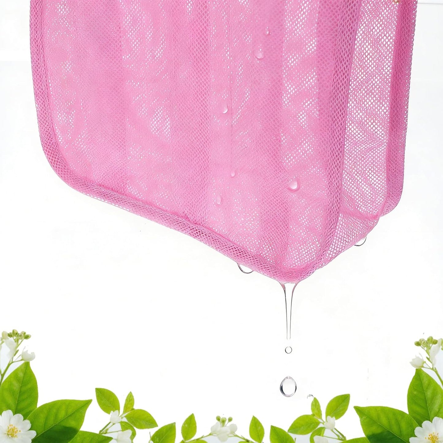 Mesh Shower Caddy, Quick Dry Hanging Toiletry Organizer Large Showers Basket Tote Bag Pink Bathroom Shower Bag Beach Camping Essentials for Toiletry, Bathroom, Beach, Camp, Gym Portable, 2 Handles