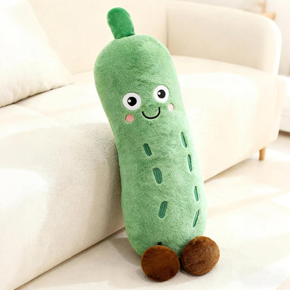 PEACH CAT Pickle Stuffed Animal 33" Cute Cucumber Plush Pillow Soft Plant Plushies Toys Gifts for Kids Green