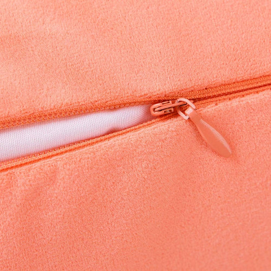 Set of 2 Comfortable Throw Pillow Cover for Bedding, Decorative Accent Cushion Sham Case for Couch Sofa, Soft Solid Velvet with Zipper Hidden - 18"x18", Living Coral