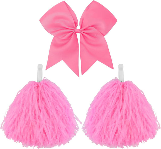 10 in Pom Poms Cheerleading,Cheer Hair Bow,Cheerleader Pom Poms,Cheerleading Accessories for Girls,Spirit Sticks Cheerleading for Basketball Football Team Cheerleading Dance