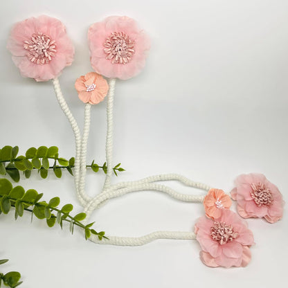2 Packs Flower Curtain Buckle,Handmade Artificial Flower Curtain Holdbacks Clips,Flexible Curtain Tiebacks Clips Elegant Decorative for Living Room Bedroom(Pink)