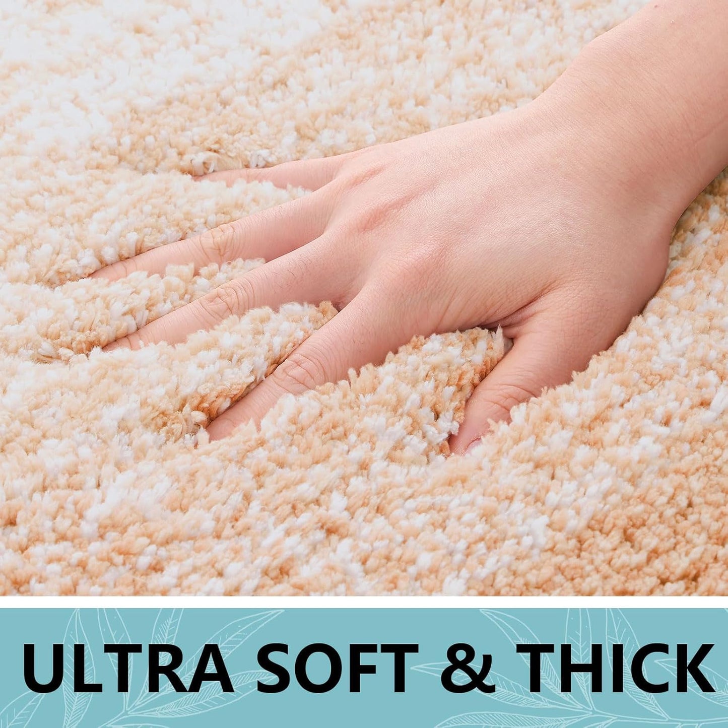Arotive Microfiber Bathroom Rugs, Shaggy Soft and Absorbent Bath Rug, Non-Slip, Thick Plush Machine Washable Dry Bath Mats for Bathroom, Tub and Shower, 36x24, Peach, Rectangular