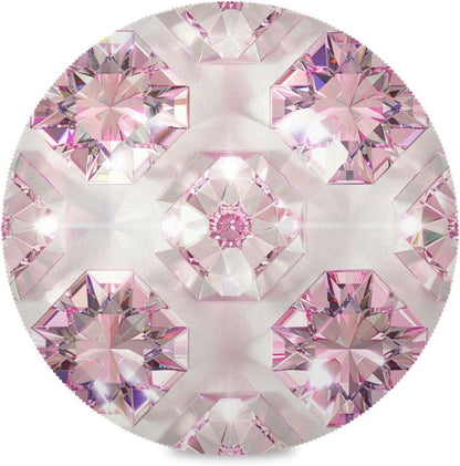 Fake Luxury Peach Transparent Crystal Pattern Round Placement Vinyl Reversible placemats manteles para mesa de comedor 15.4x15.4in Set of 6
