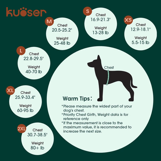 Kuoser Dog Life Jacket High Flotation, Reflective Dogs Life Vest for Swimming Boating, Adjustable Small Medium Large Dog lifejacket, Lightweight Dogs Life Preserver Rescue Handle Spring Summer Pool