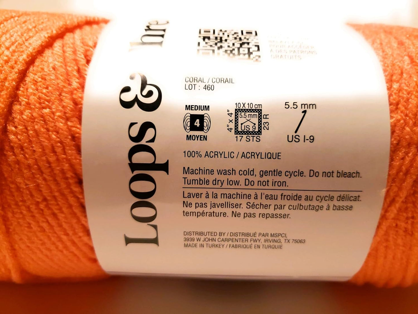 Soft Classic Yarn by Loops & Threads - 354 Yards - Coral